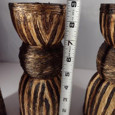 Two Candle Holders with Pillar Candles