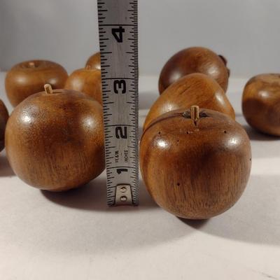 Collection of Wooden Fruit with Decorative Resin Pedestal Bowl