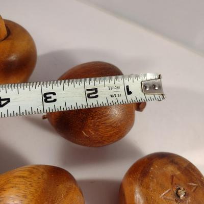 Collection of Wooden Fruit with Decorative Resin Pedestal Bowl