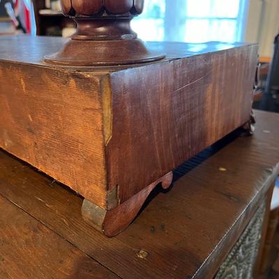 982 Antique Empire Dresser Top Mirror with Drawer