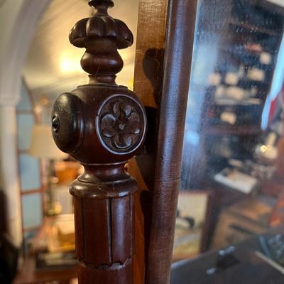 982 Antique Empire Dresser Top Mirror with Drawer