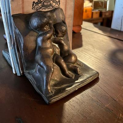 983 Bronze Finish Metal Childrenâ€™s Baby Bookends