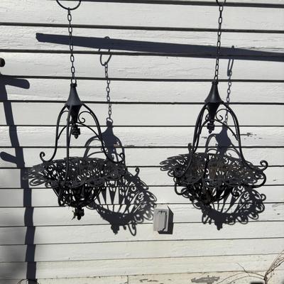 O 1130 Two Metal Hanging Baskets