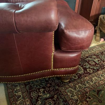 LOT 4: Leathercraft Armchair w/Ottoman
