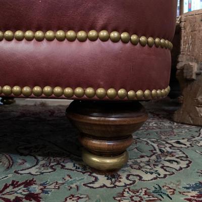 LOT 4: Leathercraft Armchair w/Ottoman