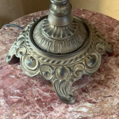 LOT 6: Marble & Bronze Distressed Accent Lamp