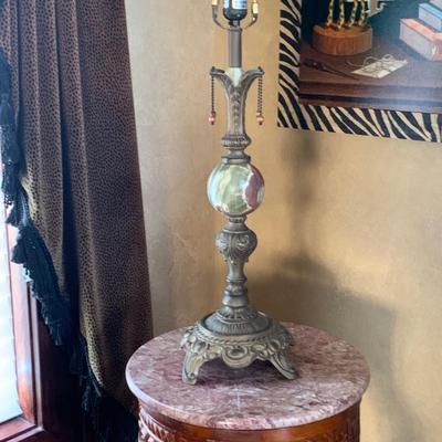LOT 6: Marble & Bronze Distressed Accent Lamp