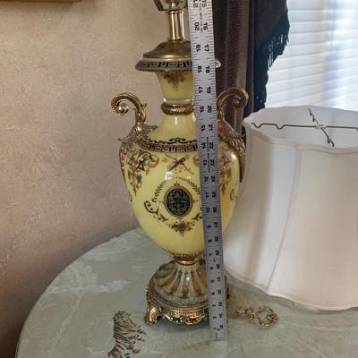 LOT 13: Yellow w/Gold Accents Table Lamp