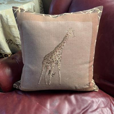 LOT 18: Safari Themed Throw Pillows & Fringed Throw Blanket