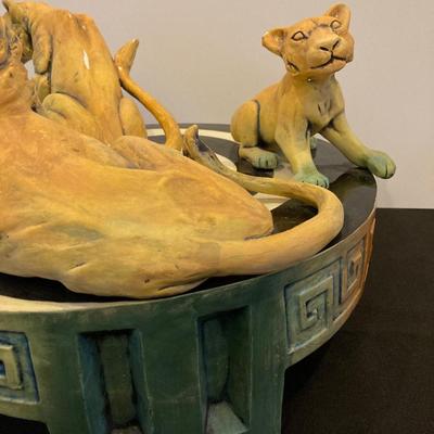 LOT 157: DaNisha Sculpture Triple Lion Bowl