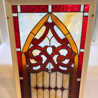LOT 161: Framed Stained Glass Window / Wall Hanging