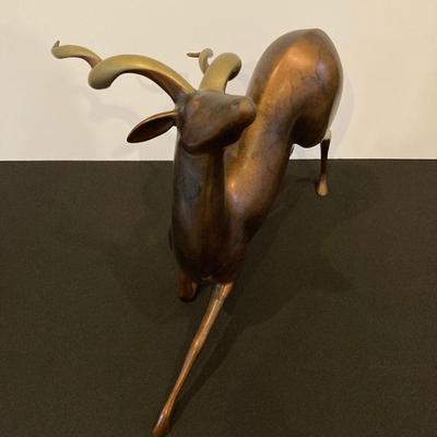 LOT 225: Kudu Bronze / Brass Sculpture by Loet Vanderveen Signed Limited Edition 328/750
