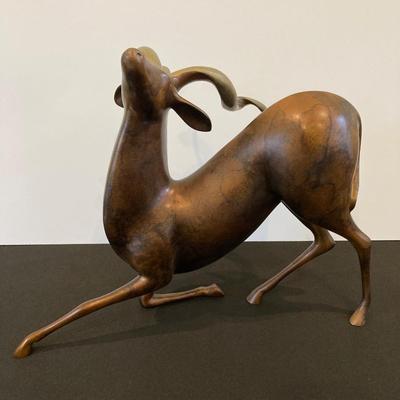 LOT 225: Kudu Bronze / Brass Sculpture by Loet Vanderveen Signed Limited Edition 328/750