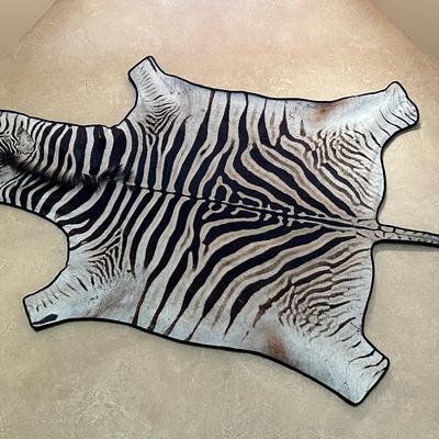 LOT 324S: Large Zebra Hide/Skin w/Mounting Board