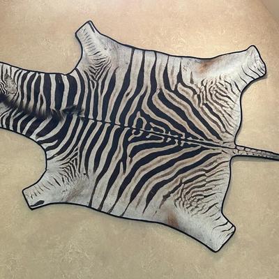 LOT 324S: Large Zebra Hide/Skin w/Mounting Board