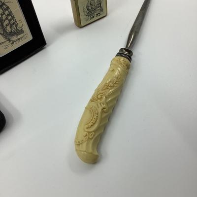 1003 Vintage 60th Anniversary Zippo Scrimshaw Lighter , Necklace , and more