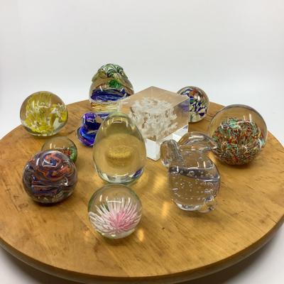 1008 Lot of 11 Glass Paperweight