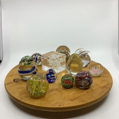 1008 Lot of 11 Glass Paperweight