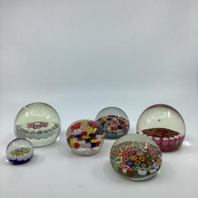 Lot of Millefiori Glass Paperweights