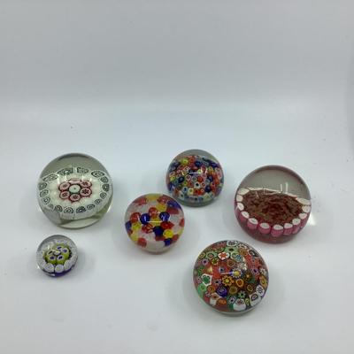 Lot of Millefiori Glass Paperweights