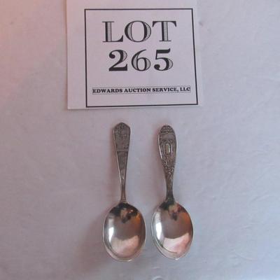 2 Antique Child's Spoons: Sterling Little Boy Blue, Silverplate Birth Record