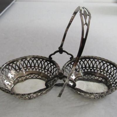 Old Sterling Silver Handled Dish and Silverplate Tray, Read Description