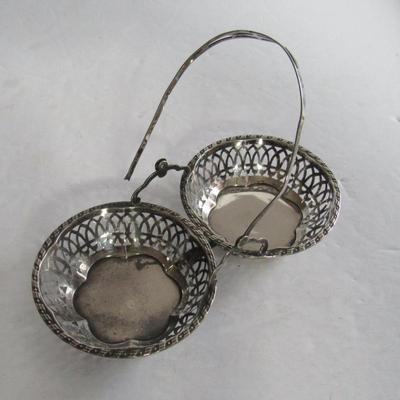 Old Sterling Silver Handled Dish and Silverplate Tray, Read Description