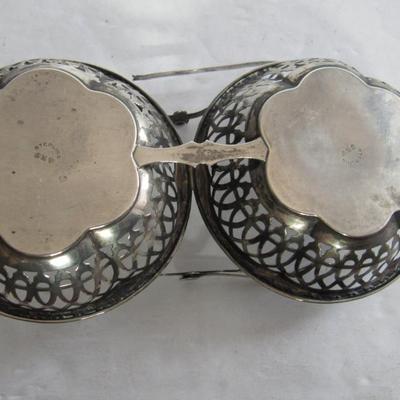 Old Sterling Silver Handled Dish and Silverplate Tray, Read Description