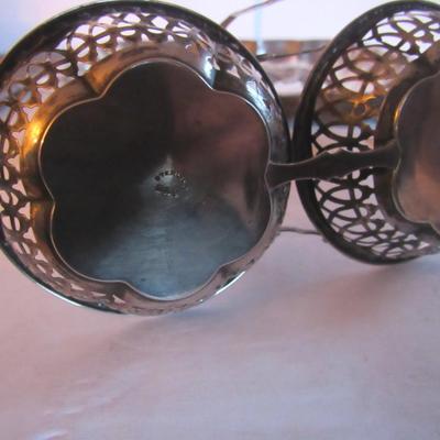 Old Sterling Silver Handled Dish and Silverplate Tray, Read Description
