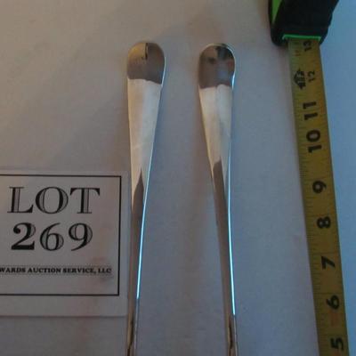 Large 13" Sheffield Silverplate Salad Spoon/Fork Set