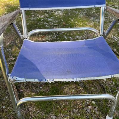 O 1161 One Gold Medal Folding Furniture Co. Captain Chair With Two Aluminum Folding Boat Chairs
