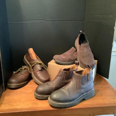 1016 Three Pairs of Mens Shoes Carhartt, LL Bean, Doc Martin
