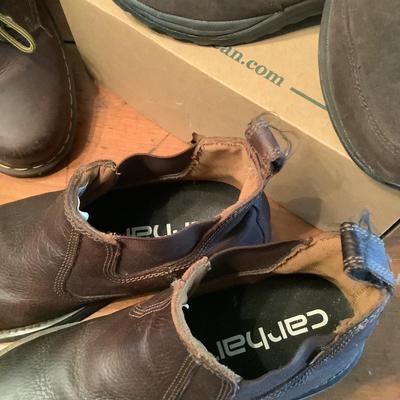 1016 Three Pairs of Mens Shoes Carhartt, LL Bean, Doc Martin