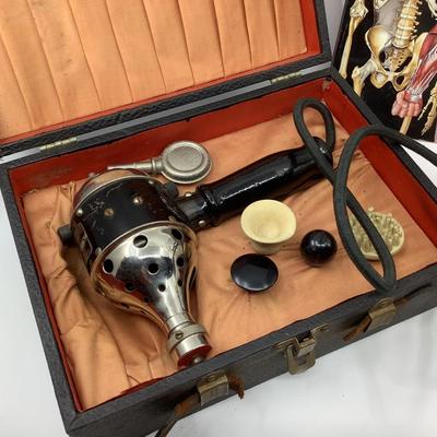 1019 Mr Bones Anatomy Book and Antique Massager with Box
