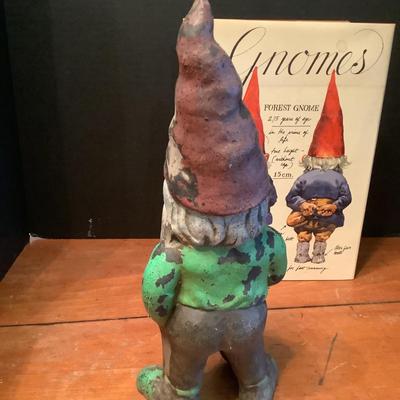 1028 Vintage Metal Garden Gnome with Book