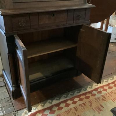 1070 Antique Victorian Walnut Desk with Chair