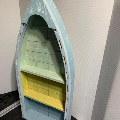 30â€ Wood Boat Shelf Shadow Box Nautical Decor