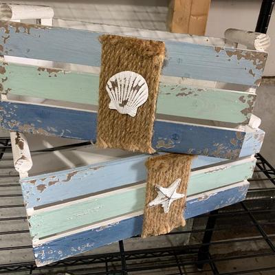 TWO Nautical Beach Theme Wood Crates Decor