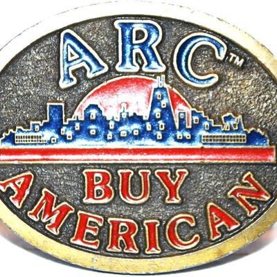 "ARC Buy American" Belt Buckle Oval 3" x 2Â¼"
