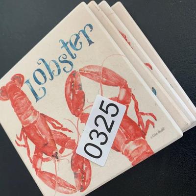 Set of FOUR Nautical Drink Coasters Crab / Lobster