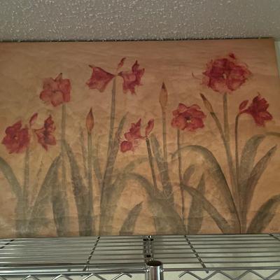 Cheri Blum 'Row of Red Amaryllis' Canvas Art