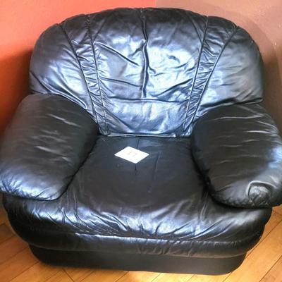 Italian Black Leather Chair