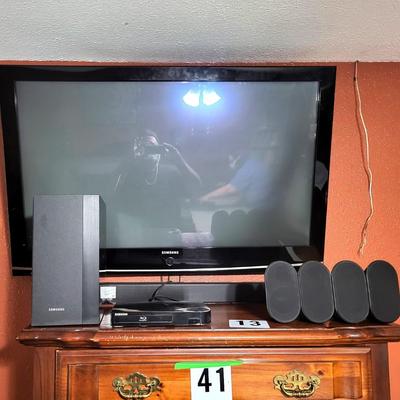 48 Inch Samsung Tv with Samsung Speaker Set with 4 Speakers, Soundbar, Sub-Woofer and Blue Ray