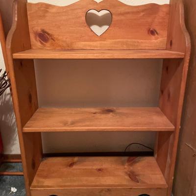 Wooden shelves with heart shape