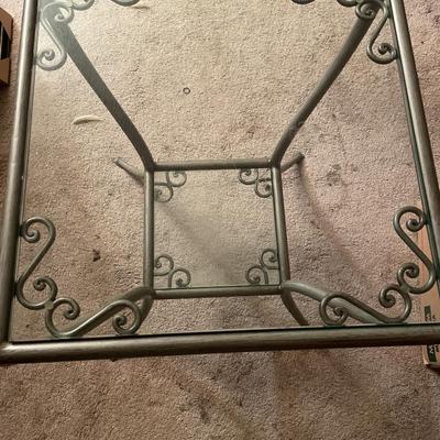 Glass top square table