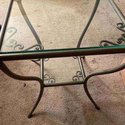Glass top square table