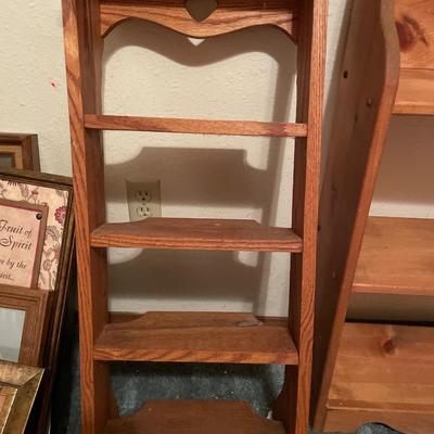 Small wooden shelving unit