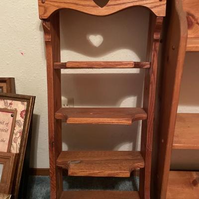 Small wooden shelving unit