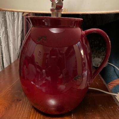 Pitcher style lamp with large shade