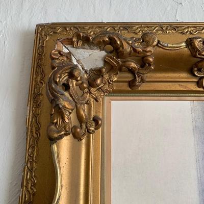 Large Print of Johannes Vermeer painting in ornate gilt gold frame